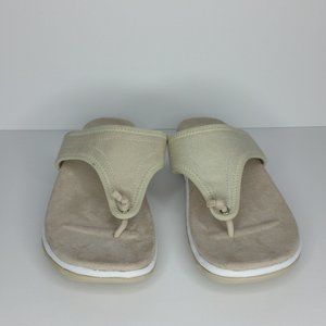 Ryka Tan Canvas Thong Sandals Sz. 8